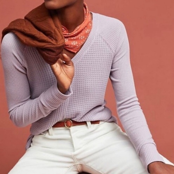 Maeve Anthropologie Pearson V-Neck Thermal - Picture 1 of 4